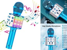 micrófono karaoke altavoz led