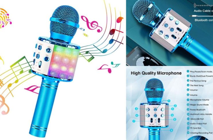 micrófono karaoke altavoz led